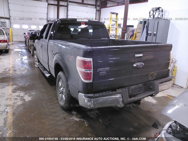 1FTFX1ETXCFB76635 - 2012 FORD F150 SUPER CAB BLACK photo 3