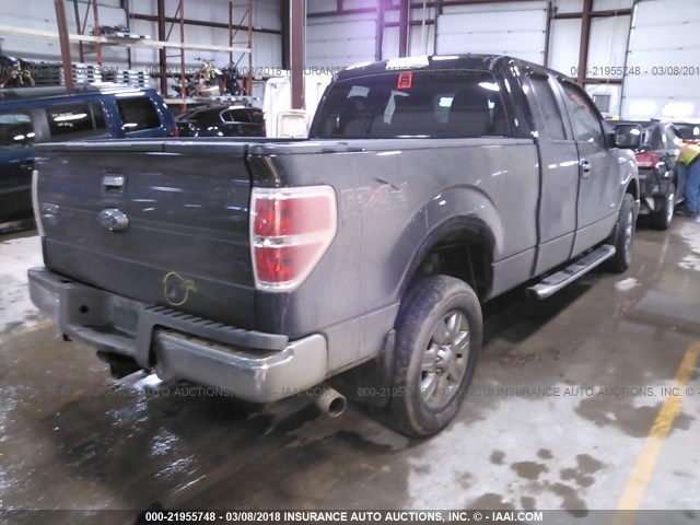 1FTFX1ETXCFB76635 - 2012 FORD F150 SUPER CAB BLACK photo 4