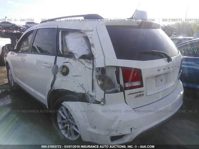 3C4PDCBG3DT592310 - 2013 DODGE JOURNEY SXT WHITE photo 3