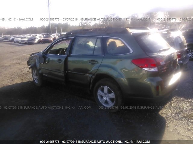 4S4BRCAC1D3267155 - 2013 SUBARU OUTBACK 2.5I GREEN photo 3