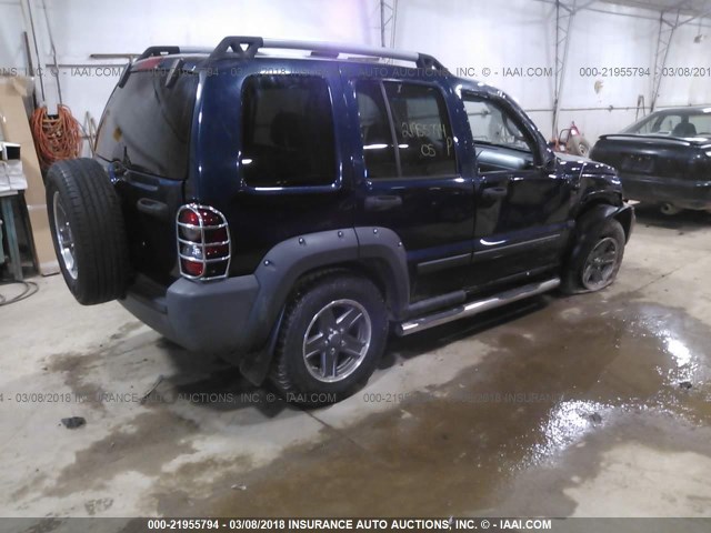 1J4GL38K15W723075 - 2005 JEEP LIBERTY RENEGADE BLUE photo 4