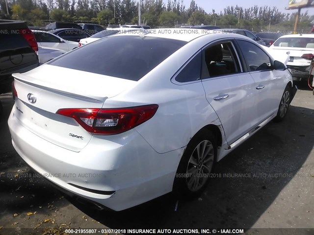 5NPE34AF5FH065980 - 2015 HYUNDAI SONATA SPORT/LIMITED WHITE photo 4