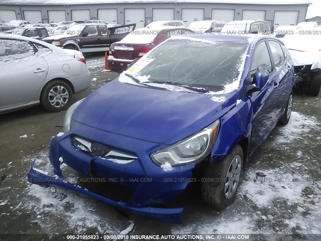 KMHCT5AE0EU173315 - 2014 HYUNDAI ACCENT GLS/GS BLUE photo 2