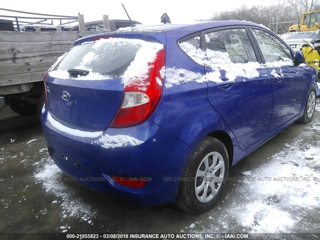 KMHCT5AE0EU173315 - 2014 HYUNDAI ACCENT GLS/GS BLUE photo 4