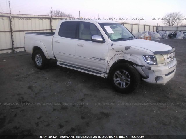 5TBDT44144S441192 - 2004 TOYOTA TUNDRA DOUBLE CAB SR5 WHITE photo 1