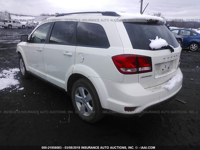 3C4PDCBG9CT333626 - 2012 DODGE JOURNEY SXT WHITE photo 3