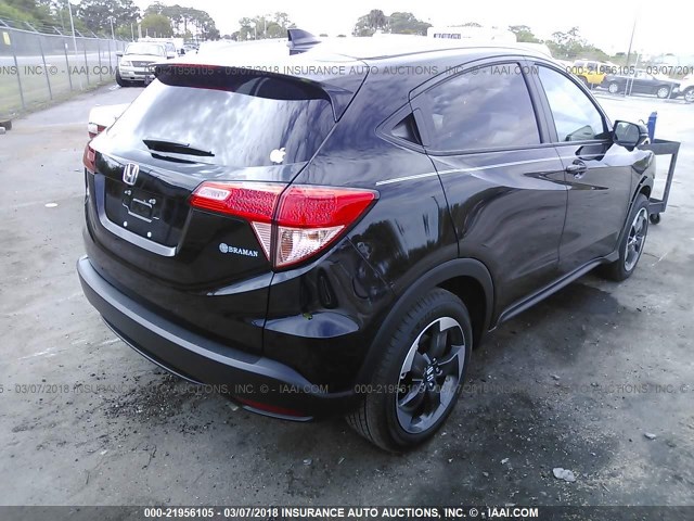 3CZRU5H7XJM702989 - 2018 HONDA HR-V EXL BLACK photo 4