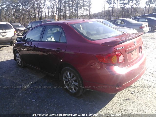 2T1BU4EEXAC528323 - 2010 TOYOTA COROLLA S/LE/XLE RED photo 3