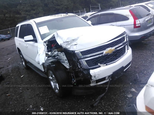 1GNSCBKC7FR121512 - 2015 CHEVROLET TAHOE C1500 LT WHITE photo 1