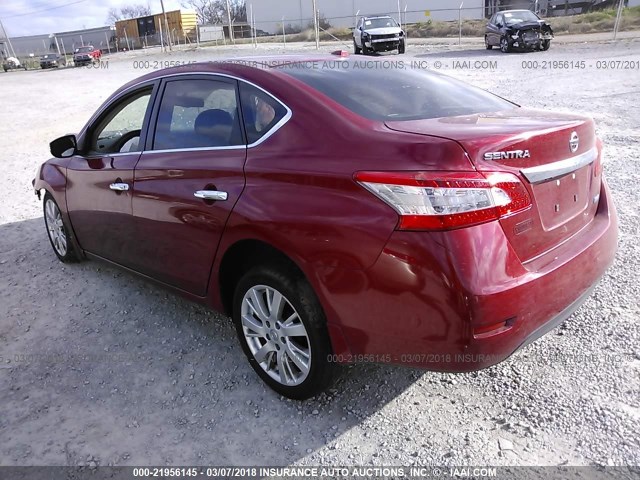 3N1AB7AP7DL625297 - 2013 NISSAN SENTRA S/SV/SR/SL MAROON photo 3