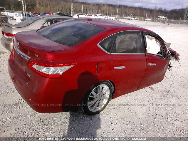 3N1AB7AP7DL625297 - 2013 NISSAN SENTRA S/SV/SR/SL MAROON photo 4