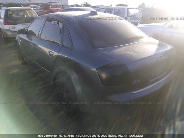 WAULC68E64A142454 - 2004 AUDI A4 1.8T QUATTRO GRAY photo 3