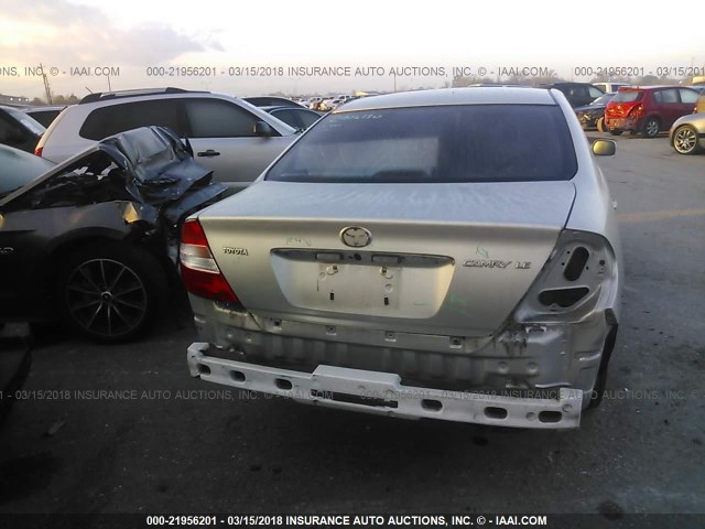 JTDBE32K540270244 - 2004 TOYOTA CAMRY LE/XLE SILVER photo 6