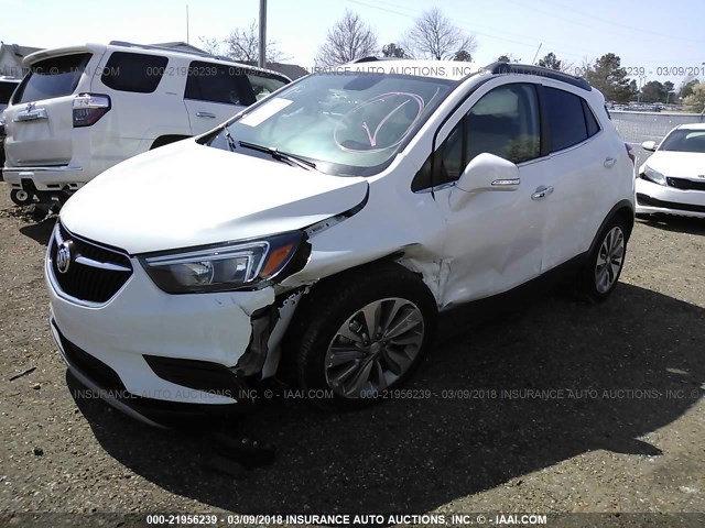 KL4CJASB1HB237637 - 2017 BUICK ENCORE PREFERRED WHITE photo 2