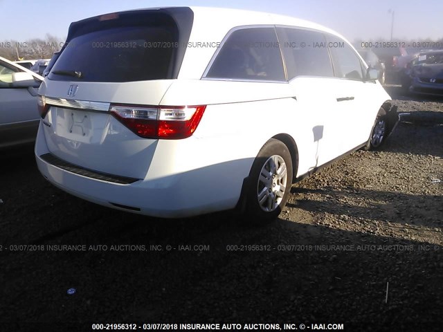 5FNRL5H20BB099831 - 2011 HONDA ODYSSEY LX WHITE photo 4