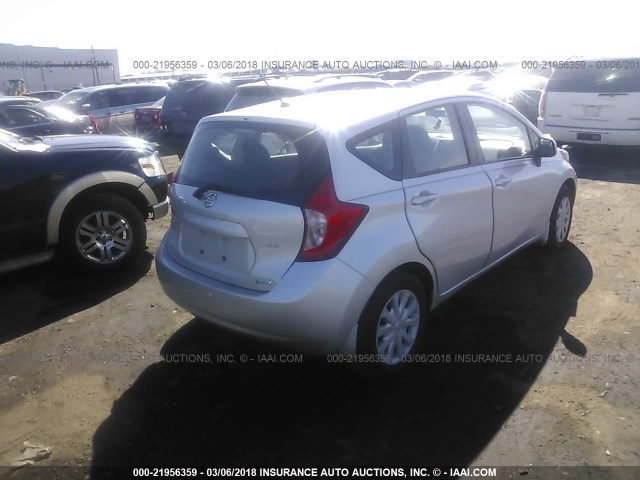 3N1CE2CP3EL437930 - 2014 NISSAN VERSA NOTE S/S PLUS/SV/SL SILVER photo 4