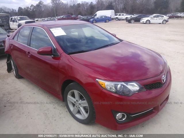 4T1BF1FK2DU661304 - 2013 TOYOTA CAMRY L/SE/LE/XLE RED photo 1