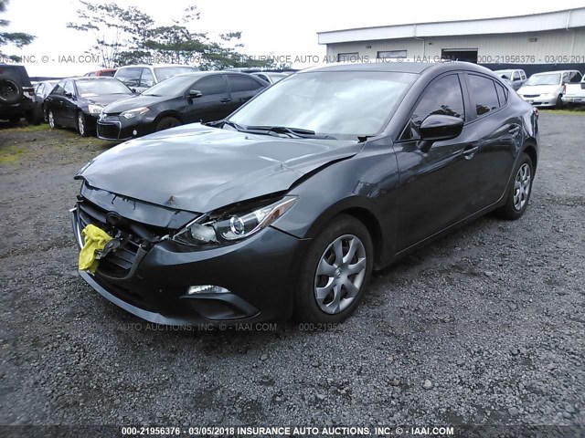 JM1BM1T70E1126470 - 2014 MAZDA 3 SV GRAY photo 2