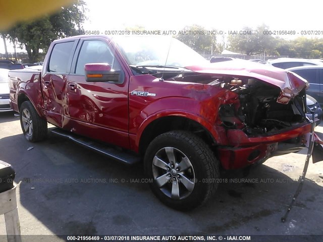 1FTFW1CF6BKD43000 - 2011 FORD F150 SUPERCREW RED photo 1