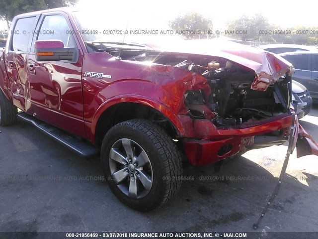 1FTFW1CF6BKD43000 - 2011 FORD F150 SUPERCREW RED photo 6