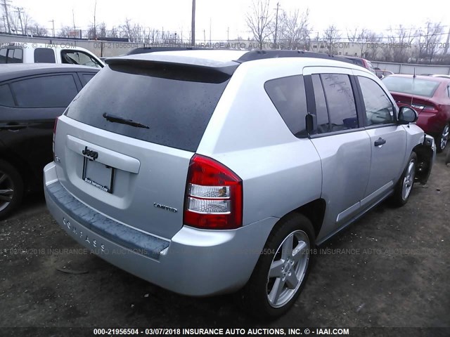 1J8FF57W47D153556 - 2007 JEEP COMPASS LIMITED SILVER photo 4