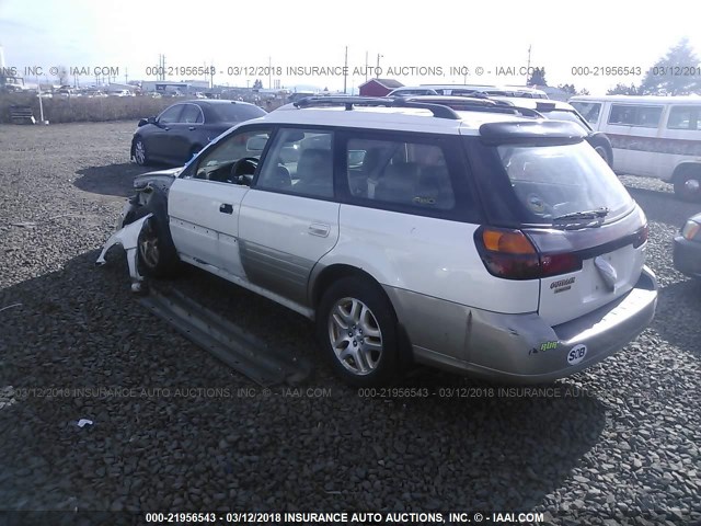 4S3BH686X26615667 - 2002 SUBARU LEGACY OUTBACK LIMITED WHITE photo 3