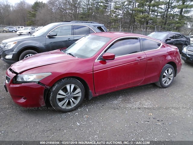 1HGCS12388A027443 - 2008 HONDA Accord LX-S RED photo 2