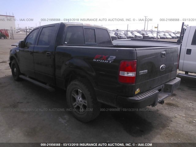 1FTRW12W18KD18142 - 2008 FORD F150 SUPERCREW 黑色 照片 3