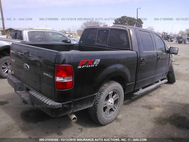 1FTRW12W18KD18142 - 2008 FORD F150 SUPERCREW 黑色 照片 4
