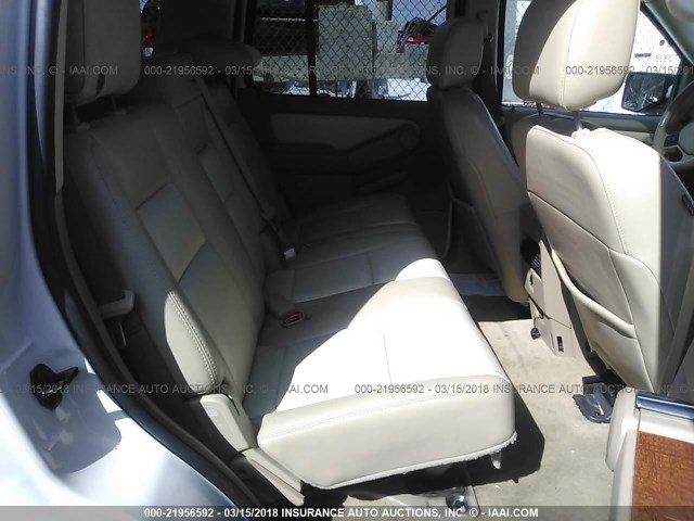 1FMEU74E88UB36174 - 2008 FORD EXPLORER EDDIE BAUER WHITE photo 8