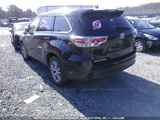 5TDJKRFH9FS085619 - 2015 TOYOTA HIGHLANDER XLE 黑色 照片 3