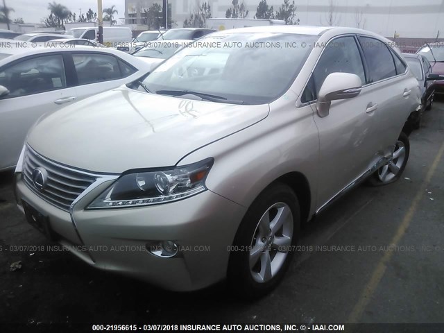 2T2ZB1BA3FC001585 - 2015 LEXUS RX 450H GOLD photo 2