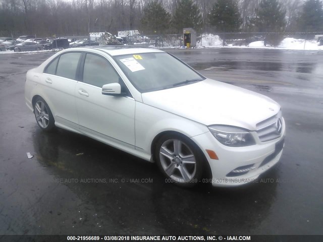 WDDGF8BB4BR170649 - 2011 MERCEDES-BENZ C 300 4MATIC WHITE photo 1