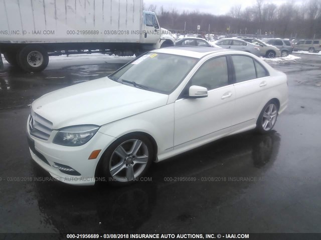 WDDGF8BB4BR170649 - 2011 MERCEDES-BENZ C 300 4MATIC WHITE photo 2