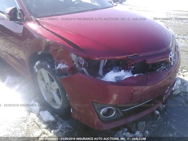 4T1BF1FK0CU622791 - 2012 TOYOTA CAMRY SE/LE/XLE RED photo 6