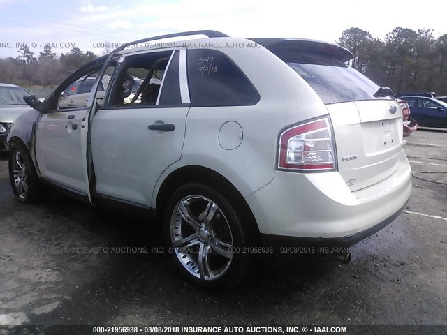 2FMDK36CX7BA79311 - 2007 FORD EDGE SE WHITE photo 3