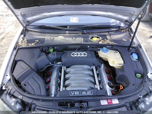 WUARL48H25K900199 - 2005 AUDI S4 QUATTRO CABRIOLET SILVER photo 10