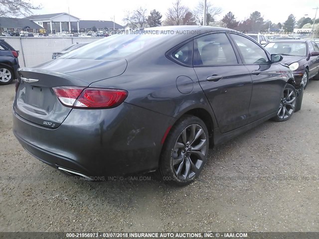 1C3CCCBB1FN525928 - 2015 CHRYSLER 200 S GRAY photo 4