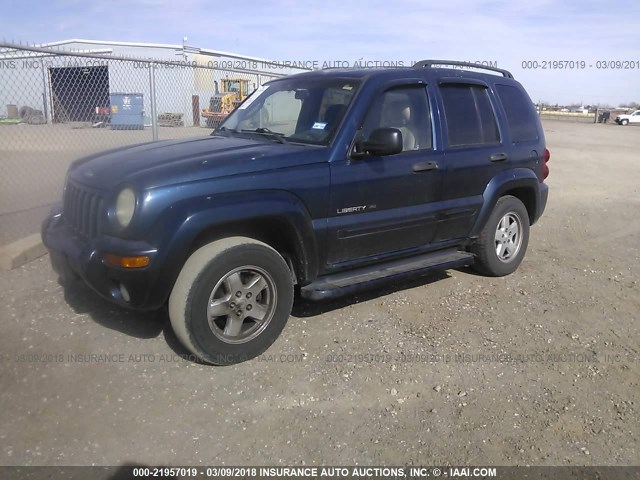 1J4GK58K02W183454 - 2002 JEEP LIBERTY LIMITED BLUE photo 2