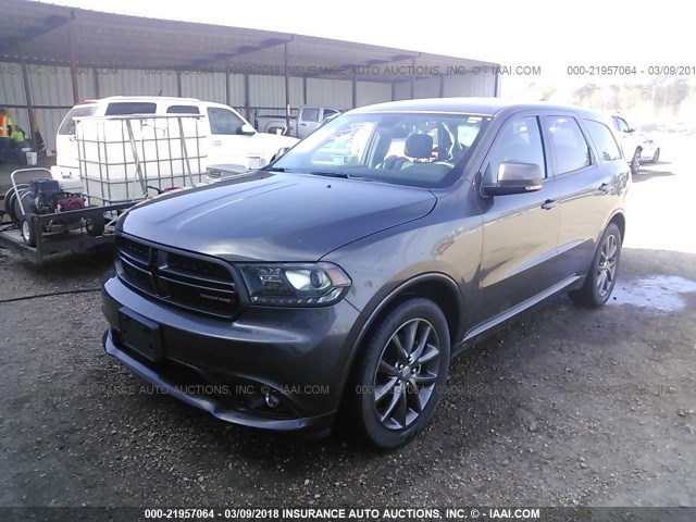 1C4RDHDG0HC614977 - 2017 DODGE DURANGO GT GRAY photo 2