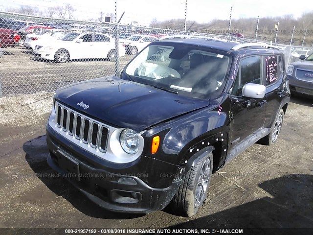 ZACCJADT0FPC26403 - 2015 JEEP RENEGADE LIMITED BLACK photo 2