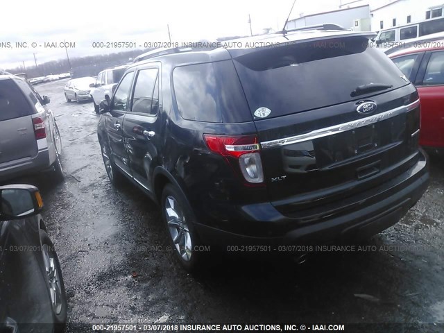 1FM5K7D82EGB66488 - 2014 FORD EXPLORER XLT BLACK photo 3