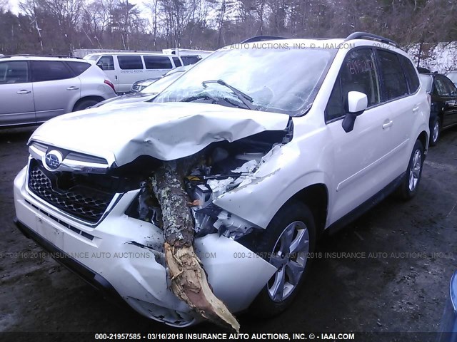 JF2SJARC7FH586331 - 2015 SUBARU FORESTER 2.5I LIMITED WHITE photo 2