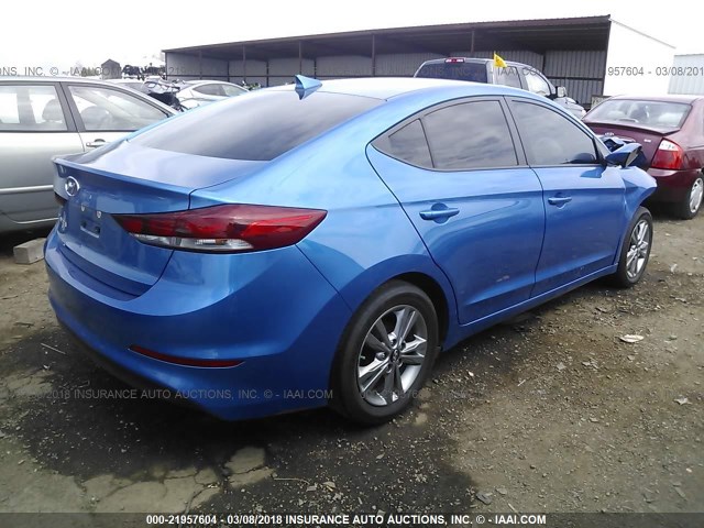 KMHD84LF1HU241728 - 2017 HYUNDAI ELANTRA SE/VALUE/LIMITED BLUE photo 4