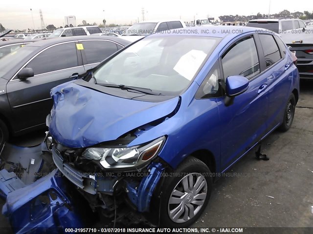 JHMGK5H55GX006205 - 2016 HONDA FIT LX BLUE photo 2