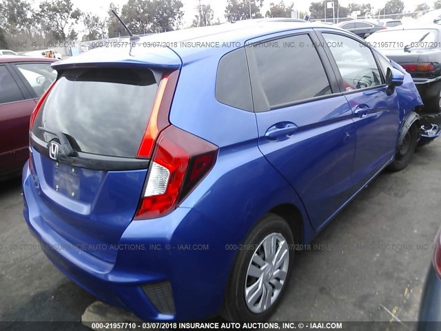 JHMGK5H55GX006205 - 2016 HONDA FIT LX BLUE photo 4