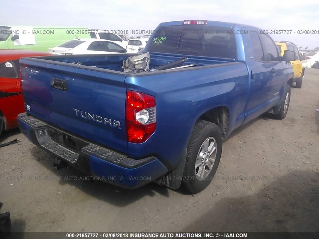 5TFRW5F10HX228599 - 2017 TOYOTA TUNDRA DOUBLE CAB SR/SR5 Dark Blue photo 4