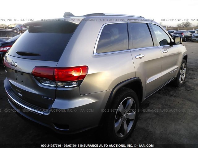 1C4RJEBG7EC373716 - 2014 JEEP GRAND CHEROKEE LIMITED SILVER photo 4