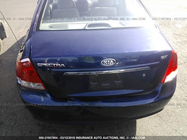 KNAFE121985551465 - 2008 KIA SPECTRA EX/LX/SX BLUE photo 6