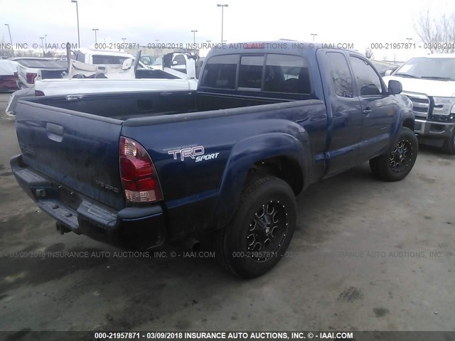 5TEUU42N46Z187161 - 2006 TOYOTA TACOMA ACCESS CAB BLUE photo 4